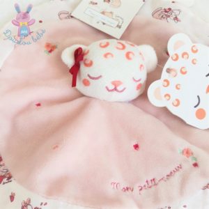 Doudou plat Chat Tigre rose blanc “Mon petit coeur” SERGENT MAJOR