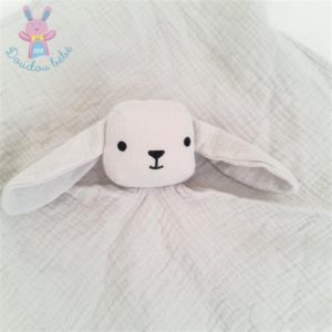 Doudou plat Lapin Mouton lange gris noir BOUT’CHOU MONOPRIX