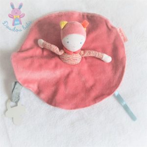 Doudou plat Poupée Mademoiselle et Ribambelle rose MOULIN ROTY