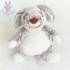 Doudou Lapin blanc beige marron chiné SIMBA NICOTOY