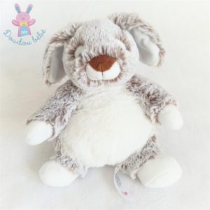 Doudou Lapin blanc beige marron chiné SIMBA NICOTOY