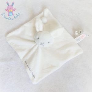 Doudou plat Lapin blanc gris « Mon premier major » SERGENT MAJOR