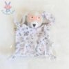 Doudou plat Lapin masqué gris blanc rose so cute IKKS BERDOUES