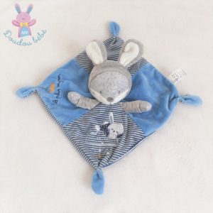 Doudou plat Renard déguisé en Lapin bleu rayé « Le plus mignon » Gémo