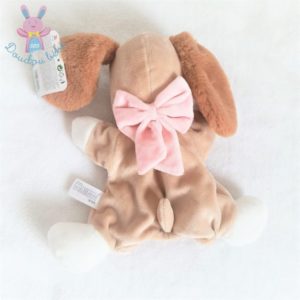 Doudou marionnette Chien Belle Lady beige blanc marron DISNEY