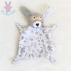 Doudou plat Lapin masqué gris blanc doré or lovely IKKS BERDOUES