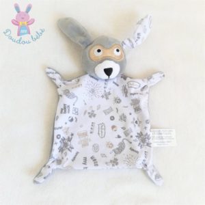 Doudou lapin plat bambou bébé 25x25cm singes - Coco Pistache France