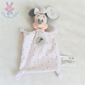 Doudou plat Souris Minnie rose blanc et gris étoiles DISNEY SIMBA