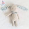 Doudou Lapin beige blanc écailles bleu KLORANE