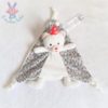 Doudou plat Ours blanc vert rouge bonhommes de neige TOM & KIDDY