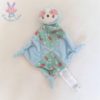 Doudou plat Paresseux Raton Laveur bleu vert feuilles TOM & KIDDY