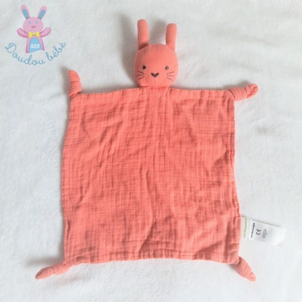 Doudou plat Lapin lange rose VERTBAUDET