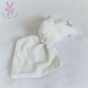 Doudou petit Lapin blanc beige mouchoir JACADI