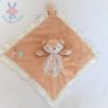 Doudou plat Renard orange beige écru satiné DOUGLAS BABY