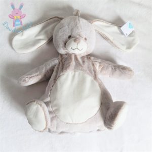 Doudou Lapin range pyjama beige chiné blanc TEX BABY