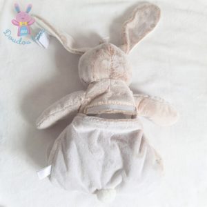 Doudou Lapin range pyjama beige chiné blanc TEX BABY