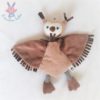 Doudou semi-plat Hibou Chouette marron blanc rayé JELLYCAT