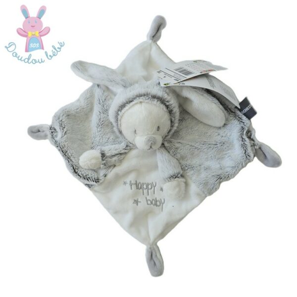 Doudou Ours déguisé en Lapin gris blanc Happy Baby ORCHESTRA