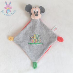 Doudou plat Souris Mickey gris rouge « Go Wild » DISNEY