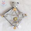 Doudou plat Ours gris bleu cape "ma petite montagne" MOTS D'ENFANTS