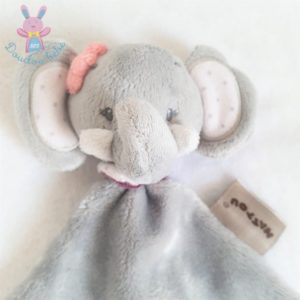 Doudou plat éléphant Adèle et Valentine gris rose chouette NATTOU