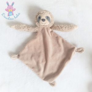 Doudou plat Paresseux Singe beige crème tout doux TEX BABY