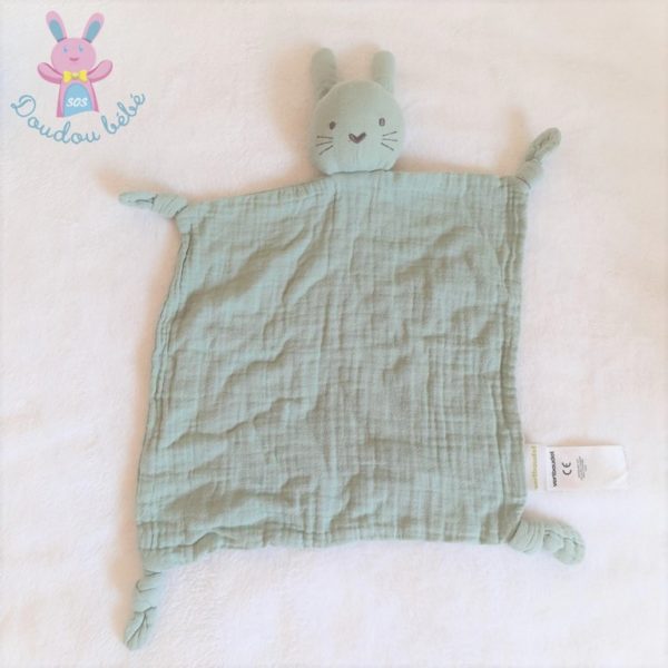 Doudou plat Lapin lange vert VERTBAUDET