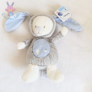 Doudou Ours Lapin gris bleu luminescent MOTS D’ENFANTS