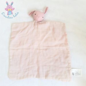 Doudou pour bébé hochet vache rose à broder de DMC