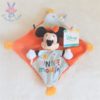 Doudou plat Minnie mouse orange jaune rayé bleu DISNEY