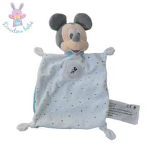 Doudou plat Mickey blanc bleu gris étoiles DISNEY SIMBA