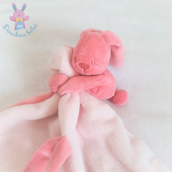 Doudou Lapin Lapidou rose avec sa couverture polaire NATTOU