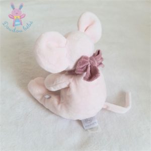 Doudou Souris Mia rose étoiles nœud 20 cm NOUKIE’S