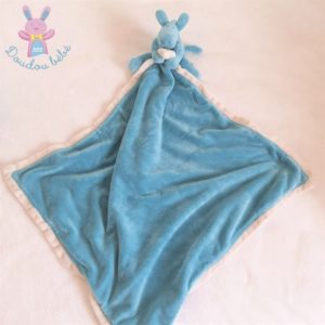 Doudou Ane Paco couverture bleu turquoise blanc NOUKIE’S