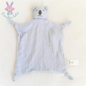 Doudou plat Koala lange bleu noir VERTBAUDET