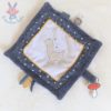 Doudou plat carré Lama bleu blanc triangles TROIS KILOS SEPT