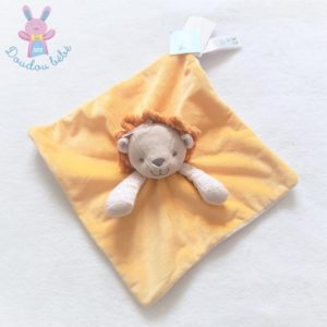 Doudou plat Lion jaune orange blanc pois colorés OBAIBI OKAIDI