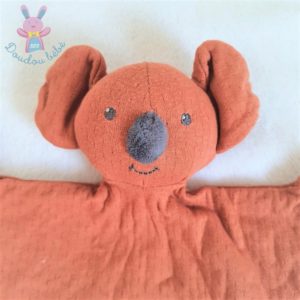 Doudou Koala plat lange marron gris tissu DREAMBEE