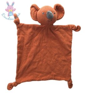 Doudou Koala plat lange marron gris tissu DREAMBEE