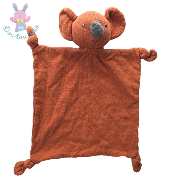 Doudou Koala plat lange marron gris tissu DREAMBEE