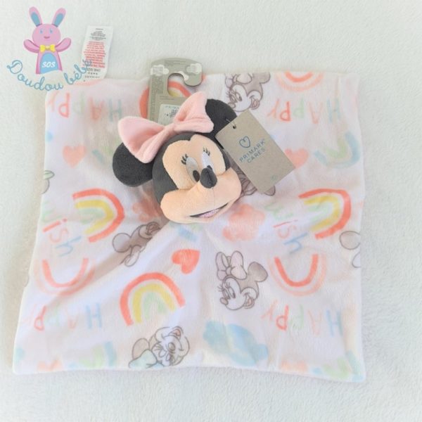 Doudou plat Souris Minnie rose blanc love nuage DISNEY PRIMARK