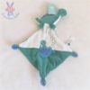 Doudou plat Dinosaure vert bleu blanc bébé TEX BABY