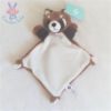 Doudou plat Panda roux blanc marron noir TEX BABY CARREFOUR