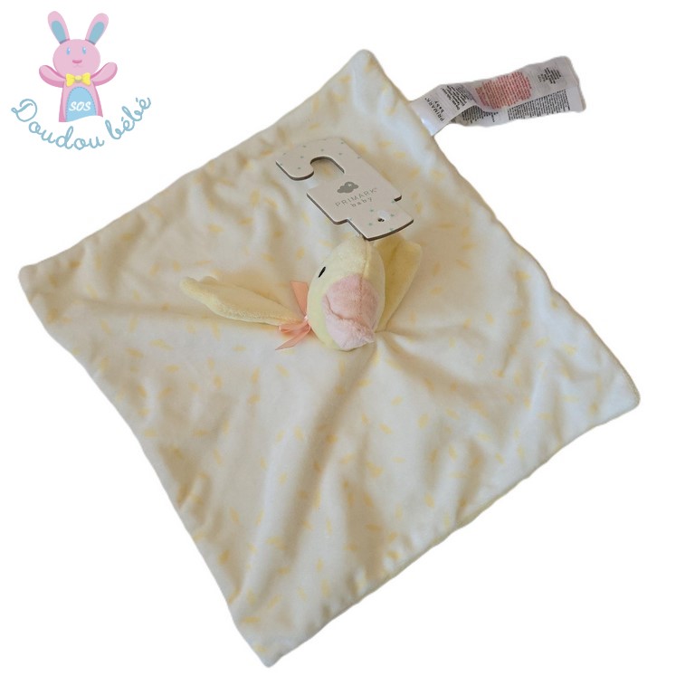 Doudou plat Canard blanc jaune orange PRIMARK