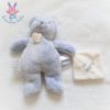 Ours bleu mouchoir blanc J'aime mon DOUDOU ET COMPAGNIE