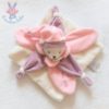 Ours plat collector blanc rose "J'aime mon doudou" DOUDOU ET COMPAGNIE