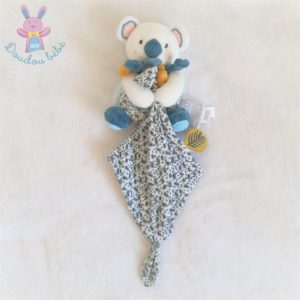 Doudou plat koala DOUDOU ET COMPAGNIE bleu feuilles DC3665 22 cm 