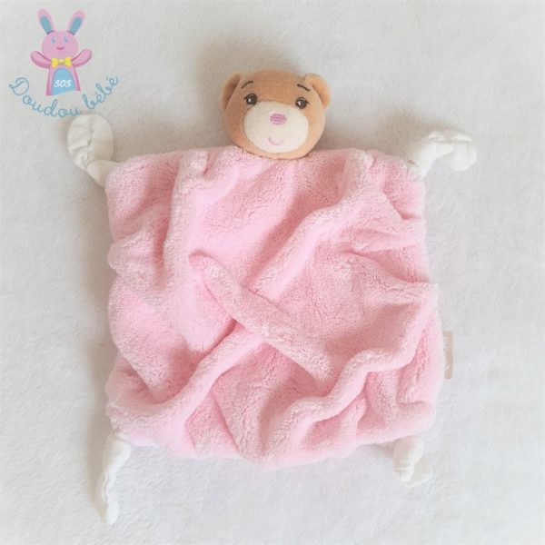 Doudou plat Ours plume rose pâle KALOO