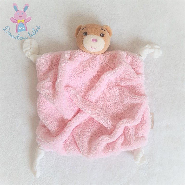 Kaloo collection plume doudou ours rose beige blanc