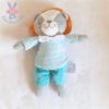 Doudou Lion gris bleu pois argentés 25 cm MOTS D'ENFANTS